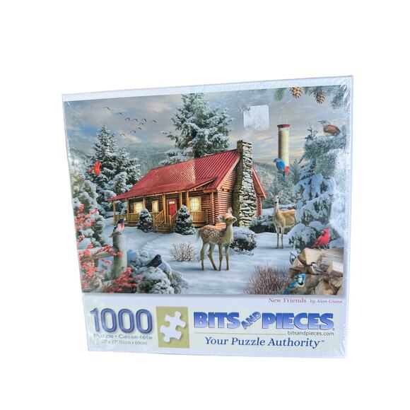BITS & PIECES NEW FRIENDS WINTER 1000 PIECE PUZZLE  SIZE 20" x 27" NEW & SEALED - Picture 1 of 3